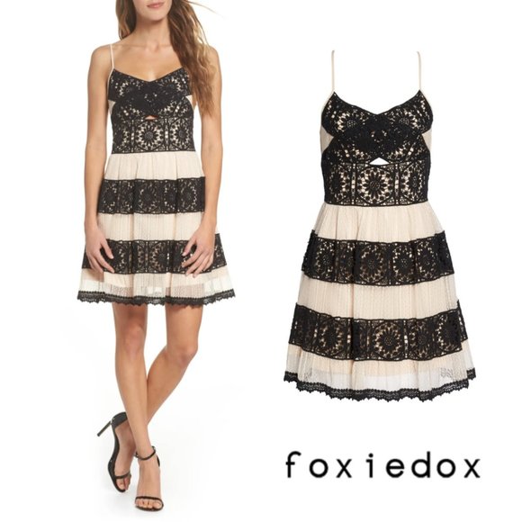 Foxiedox Ophelia Lace Fit + Flare Dress